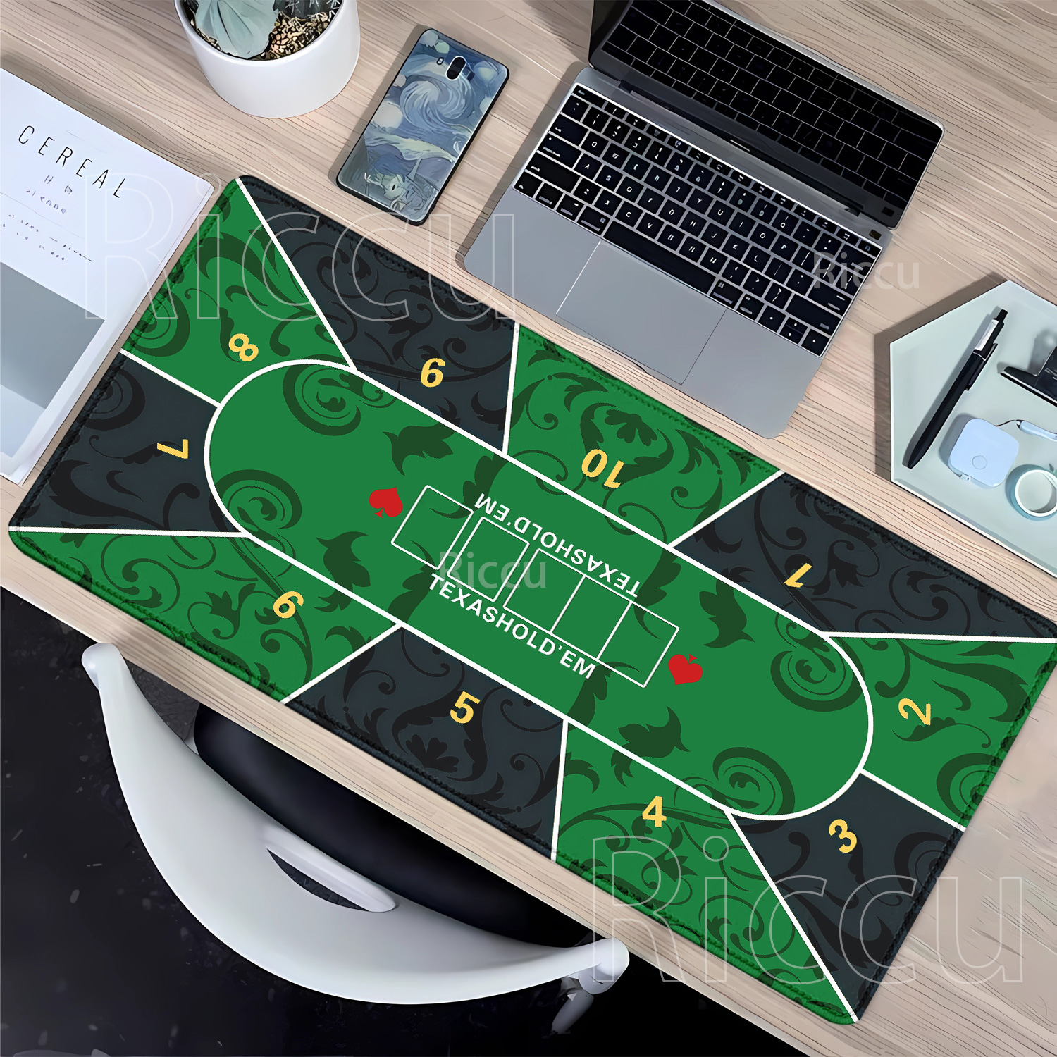 Gaming Desk Mat - Mousepad Texas Hold’em poker Rubber Nonslip