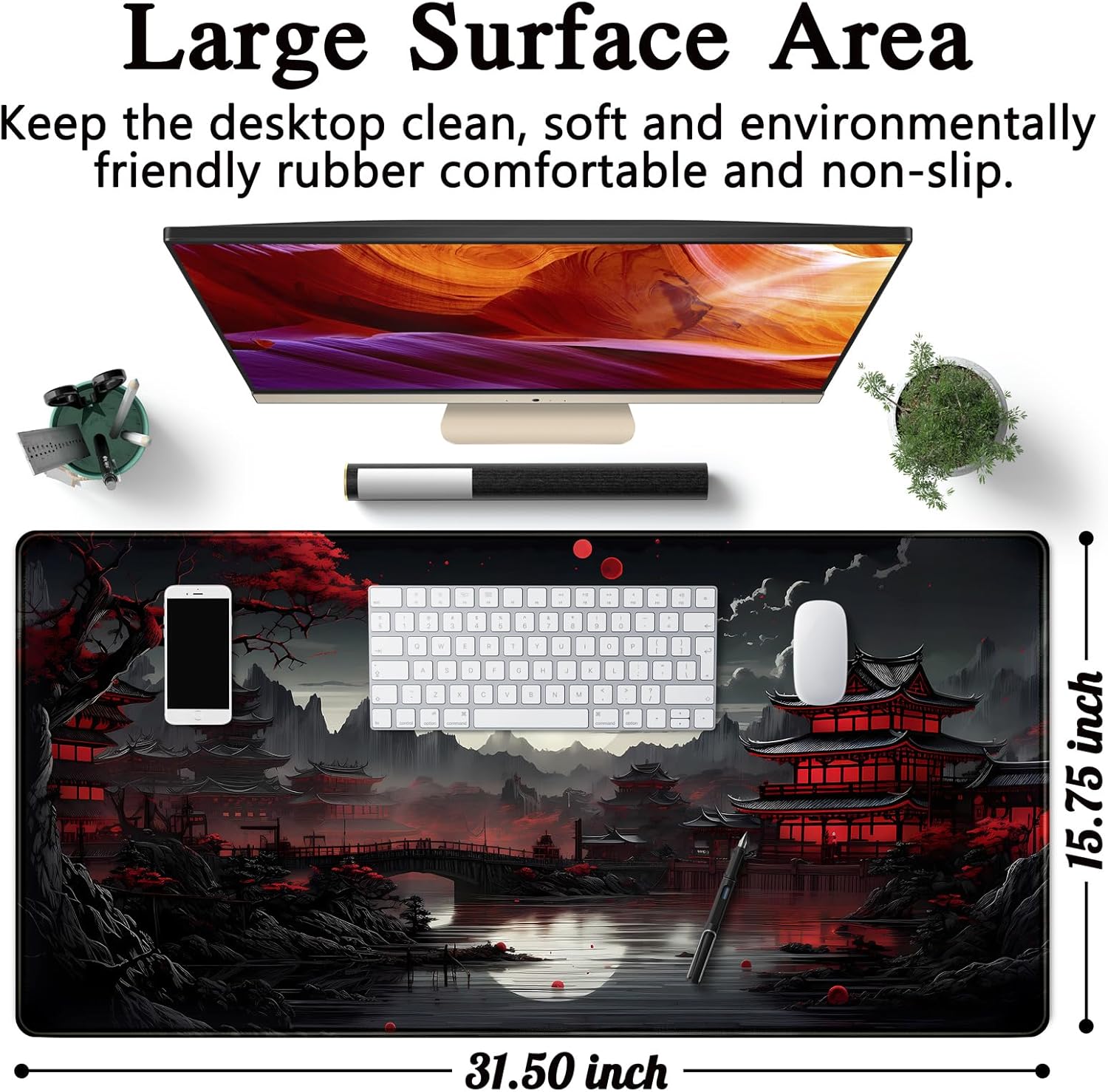 Japanese Desk Mat Riverside Fu - Gaming Desk Mat avis et prix