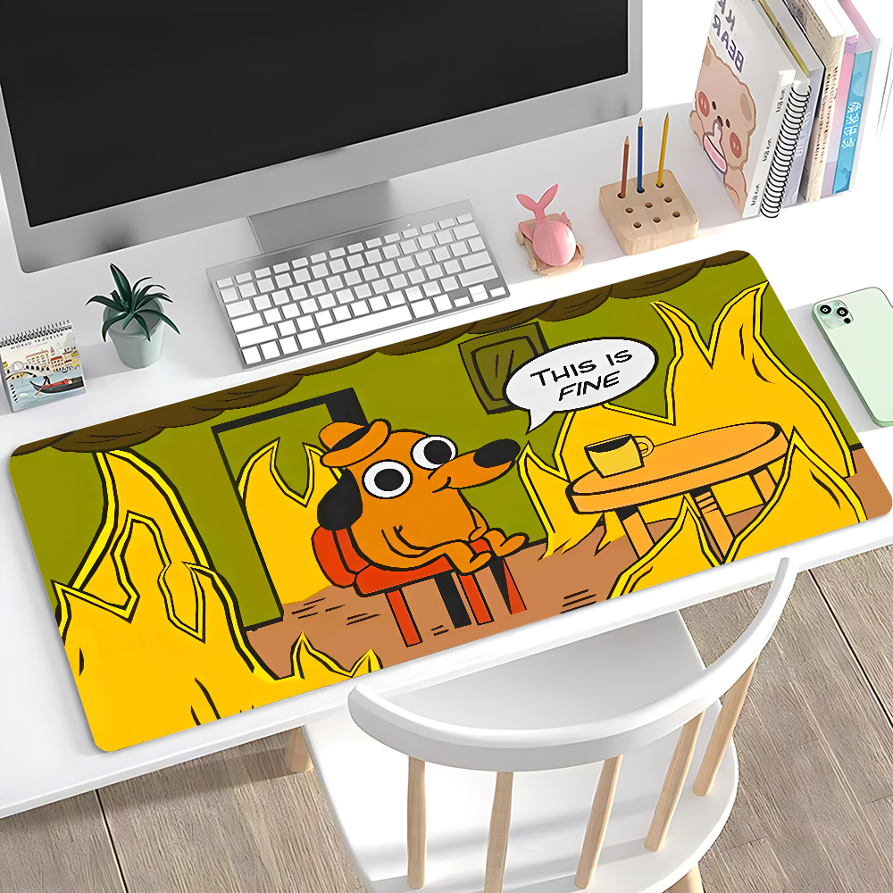 This Is Fine Dog Dachshund Mou - Gaming Desk Mat avis et prix