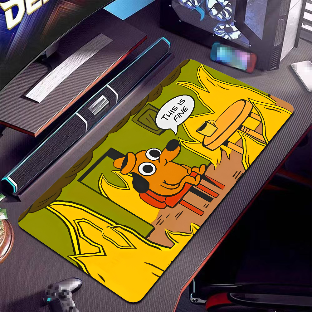 This Is Fine Dog Dachshund Mou - Gaming Desk Mat avis et prix