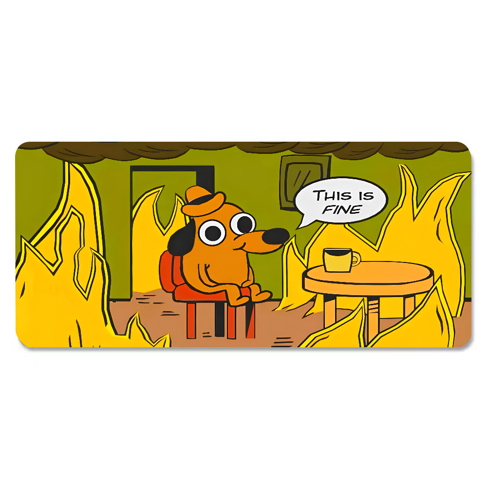 This Is Fine Dog Dachshund Mou - Gaming Desk Mat avis et prix