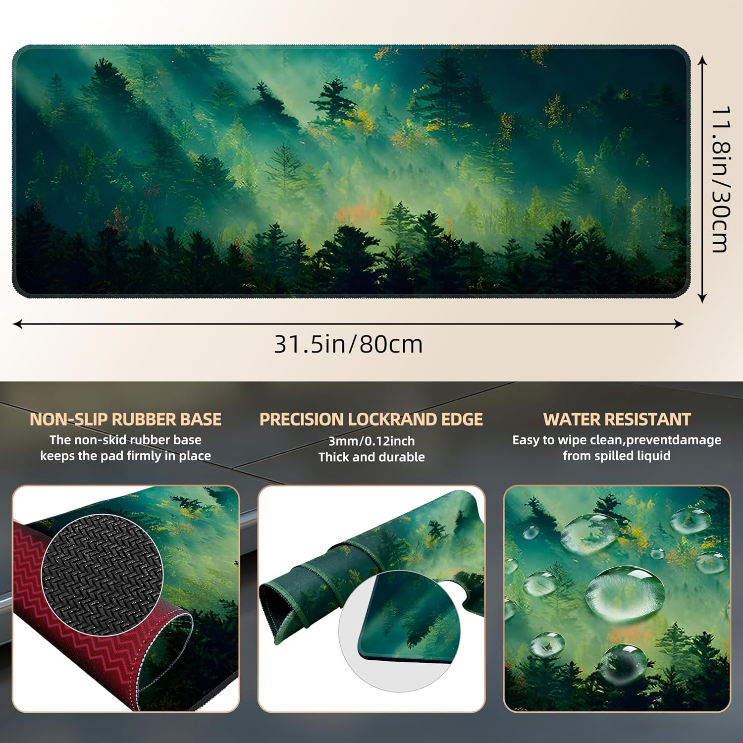 Large Mouse Pad with Stitched  - Gaming Desk Mat avis et prix