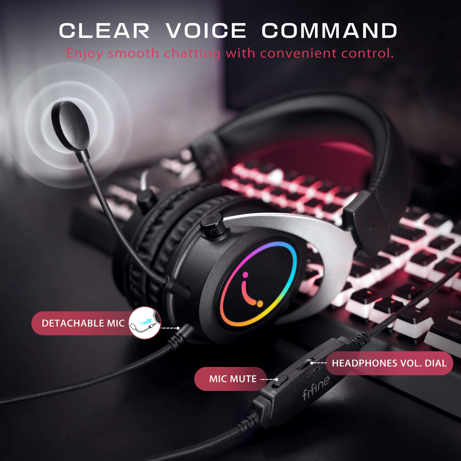 FIFINE Gaming Headpset with Dy - Pc Gaming Xbox Controller avis et prix