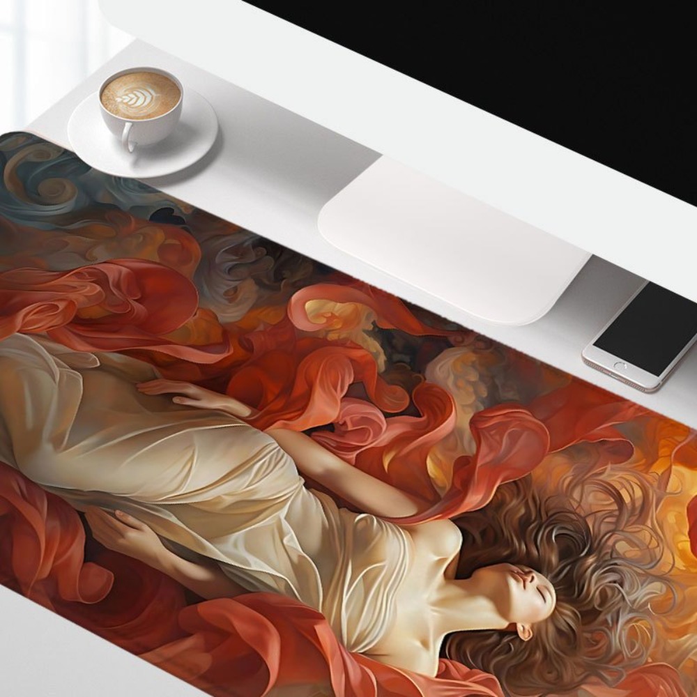 Art Woman Red Cloth Large Mous - Pc Gaming Aesthetic avis et prix