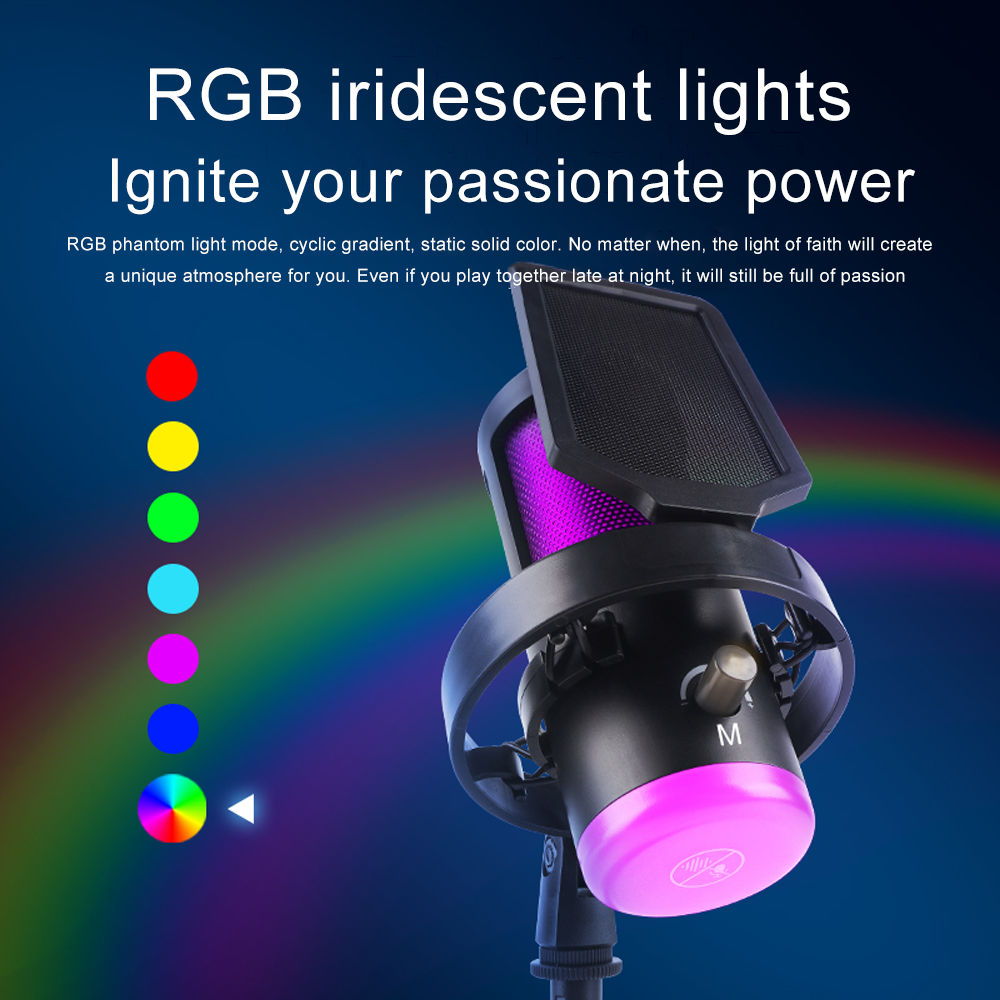 Haomuren RGB USB Condenser Mic - Pc Gaming Youtuber avis et prix