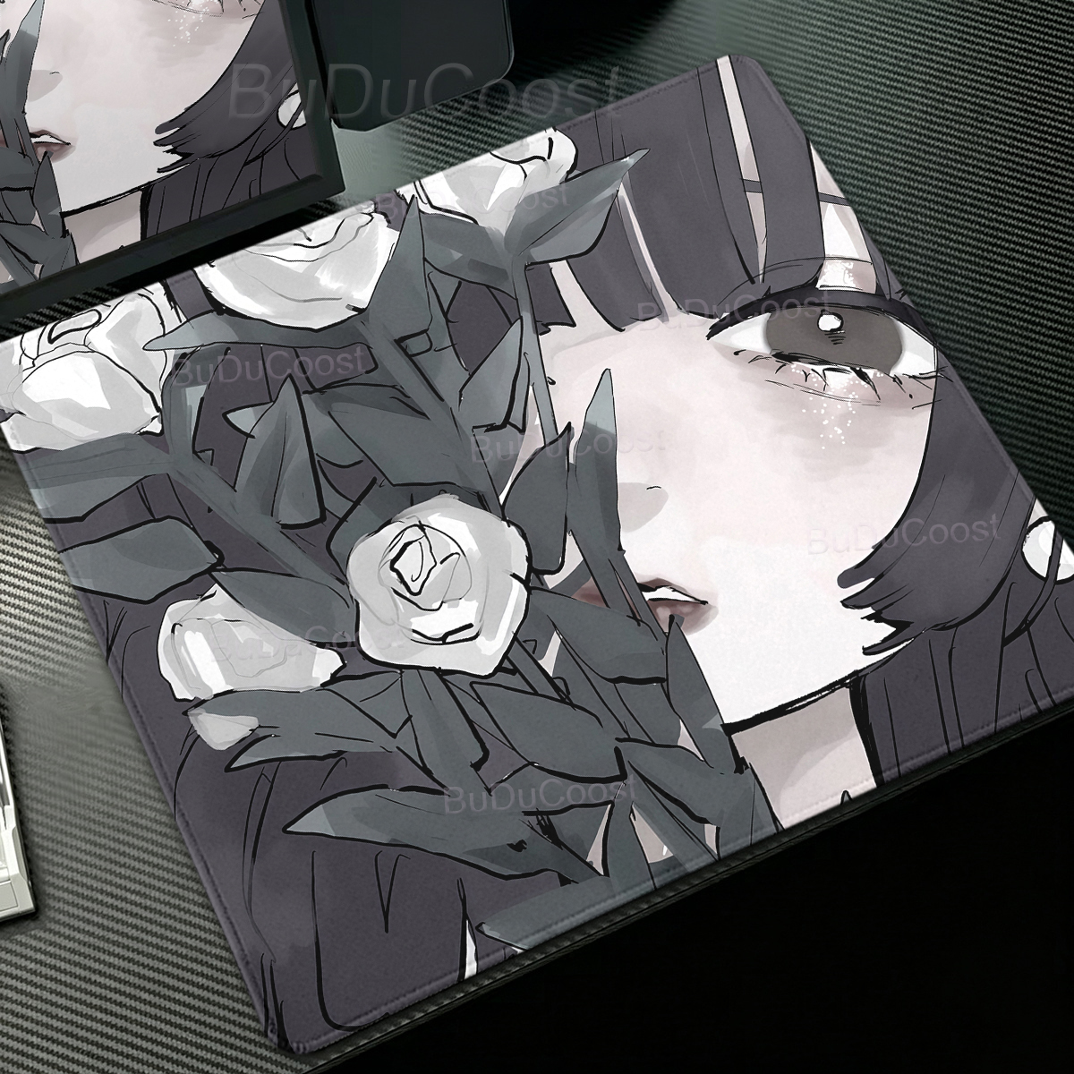 Anime Girl Desk Mat Flower Aes - Pc Gaming Aesthetic avis et prix