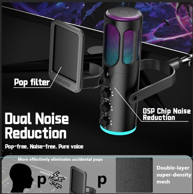 USB Gaming Microphone For PC P - Pc Gaming Youtuber avis et prix
