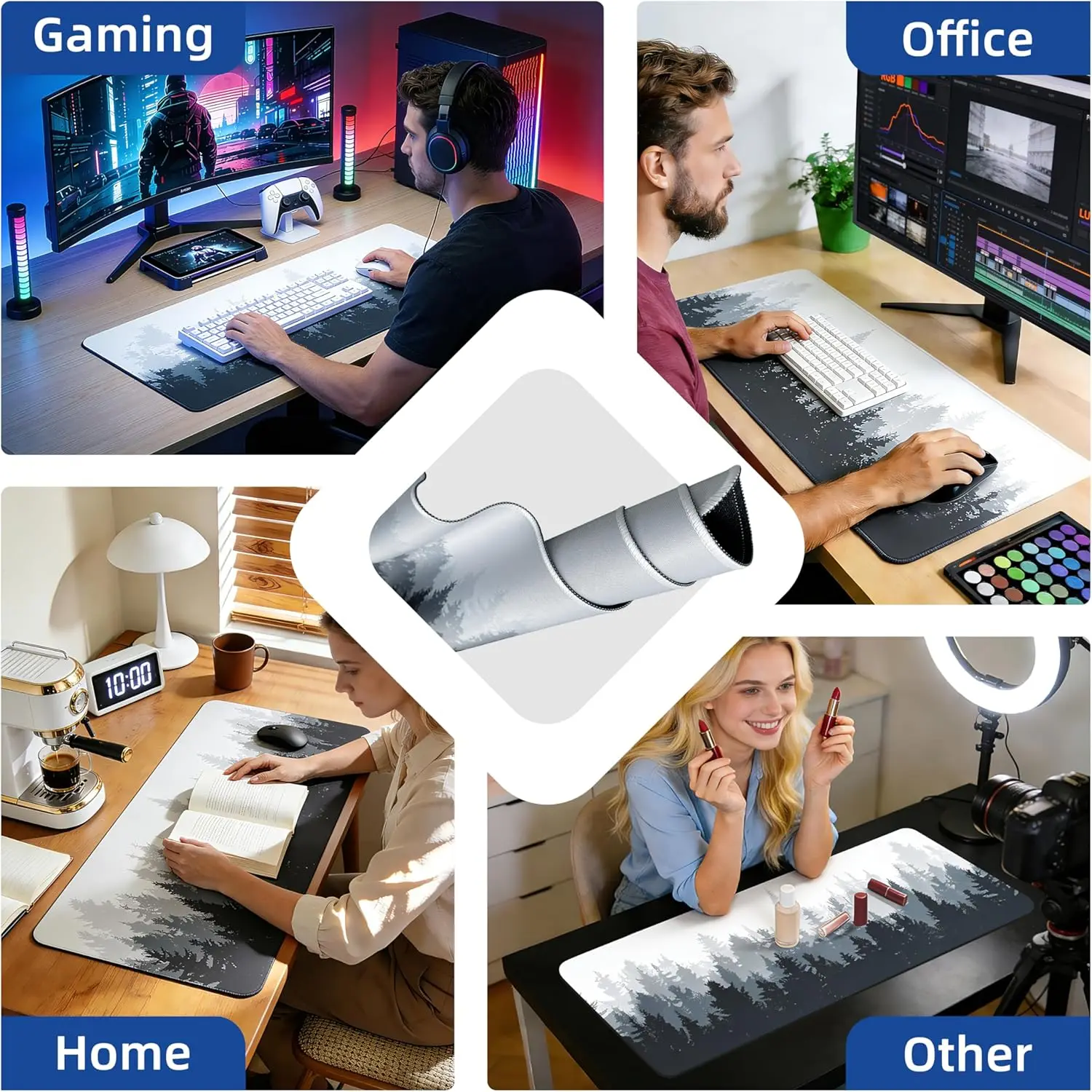 Forest Pattern Gaming Mouse Pa - Gaming Desk Mat avis et prix